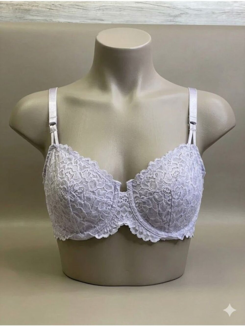 Auden‎ size 46C Lace Unlined Balconette Lavender Comfort Bra NEW